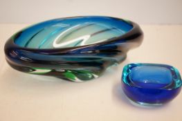Heavy 1950's/60's heavy art glass bowl together wi