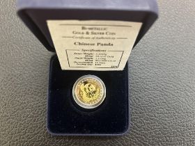 Bi-Metallic gold & silver coin Chinese panda
