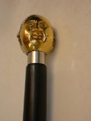 Brass 4 faced buddha handle walking stick