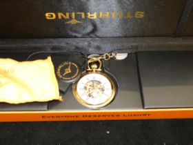 Stuhrling pocket watch in original box