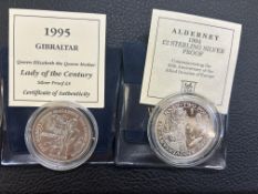 1995 Gibraltar lady of the century silver proof 5G