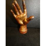 Unusual early bronze hand Height 12 cm