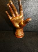 Unusual early bronze hand Height 12 cm