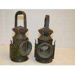 2x Military lanterns , 1 dated 1943 with crowns fo