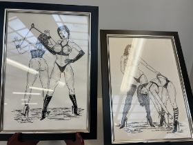 Pair of bondage framed picture