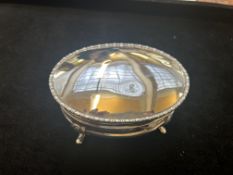 Silver oval jewellery box Sheffield
