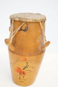 African bongo drum with hide skin
