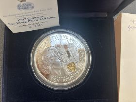 Golden wedding 1197 Guernsey 5oz silver proof 10GB