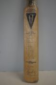 Signed cricket bat with signature to include past