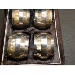 Cased napkin rings possibly low grade Indian silve