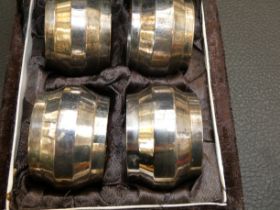 Cased napkin rings possibly low grade Indian silve