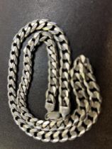 Silver gents curb chain Total weight 50g