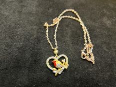 Swarovski crystal robin necklace