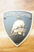 Lamborghini cats iron sign