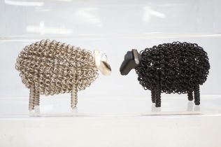 Black country metalworks, chain mail sheep x2