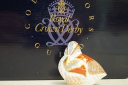 Royal crown derby teal duckling collectors guild w