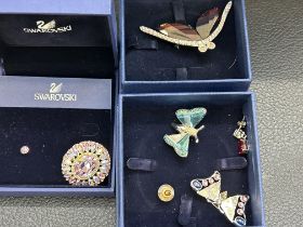 Collection of Swarovski pin brooches