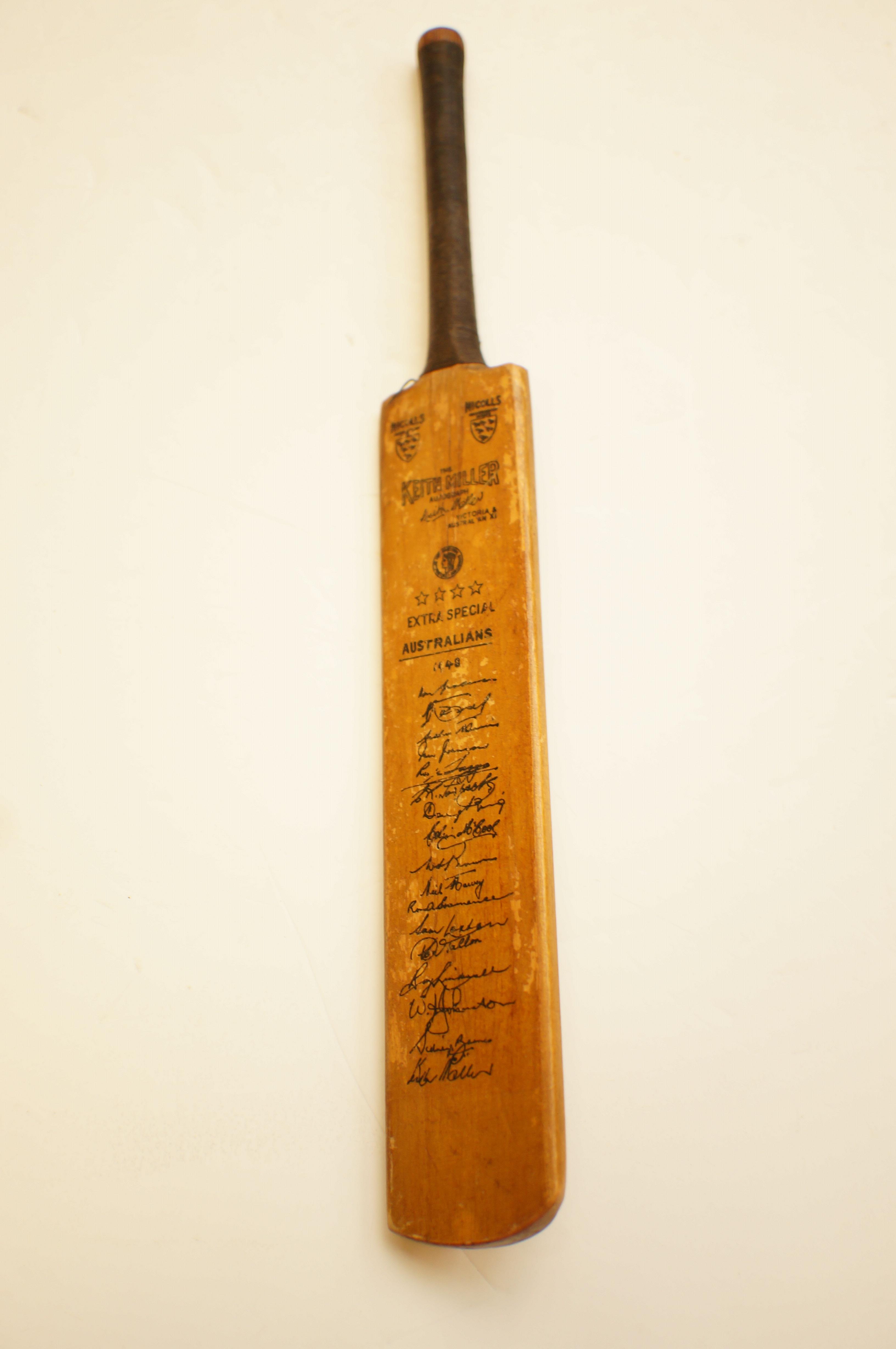 Antique cricket bat Australian signature