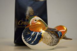 Royal crown derby manderin duck with gold stopper