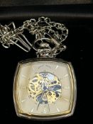 Mount Royal pocket watch with skeleton dial chain