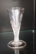 Late 18th century Wrythen dwarf ale glass Height 1