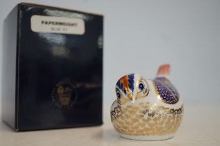 Royal crown derby blue tit with gold stopper & ori