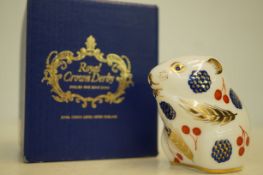 Royal crown derby dormouse with gold stopper & ori