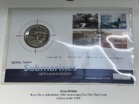 Royal navy stamp collection coin first day cover,