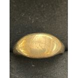 9ct Gold signet ring Size Q 4.9g