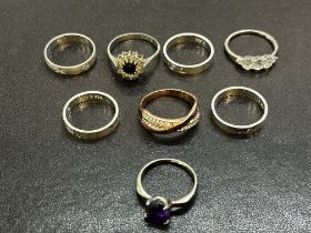 8 Silver rings