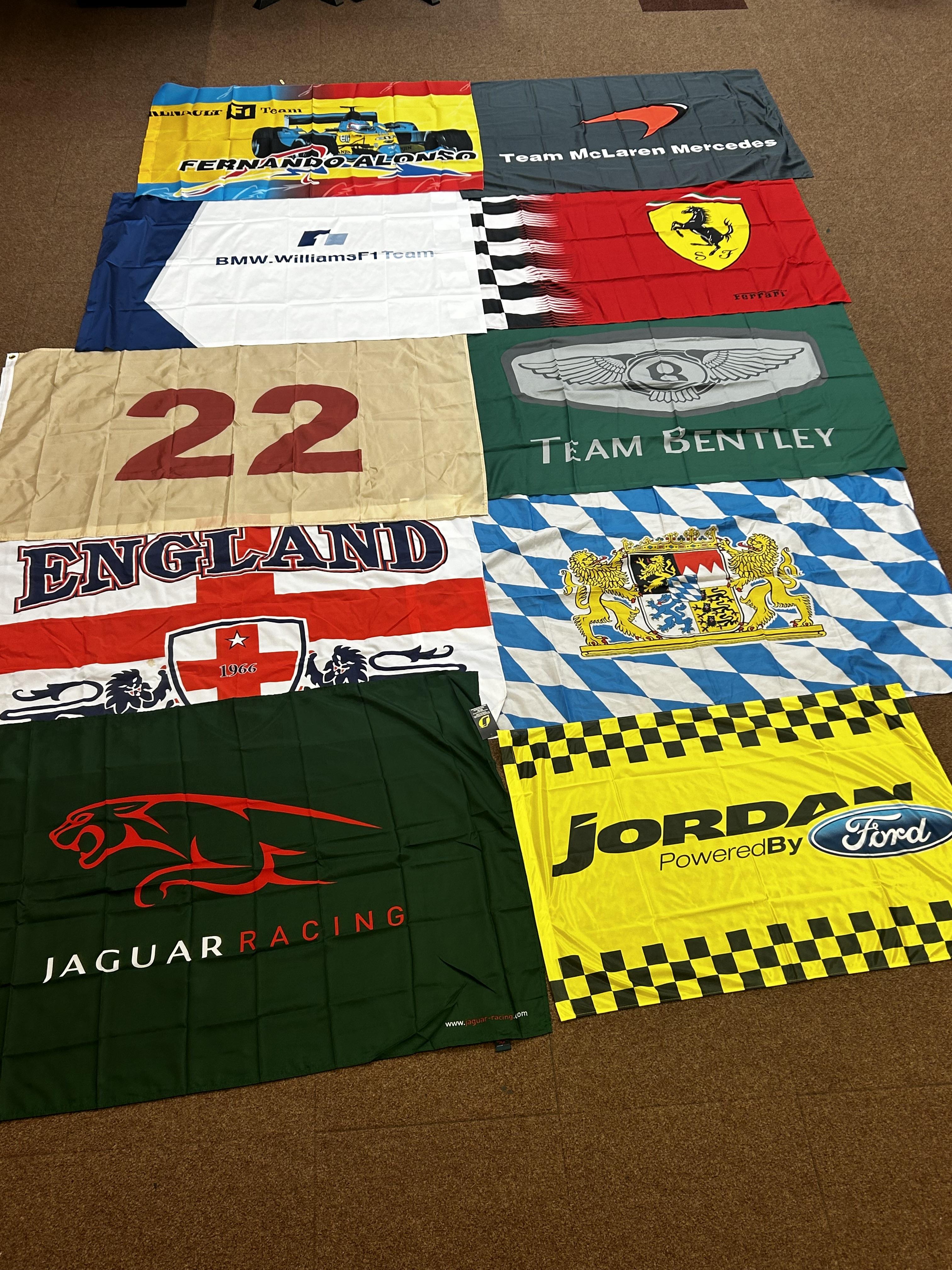 Formula one(F1) flags - Ferrari, Team McLaren Merc