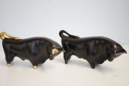 2 Ceramic bull's in the style of picasso - 1 being