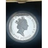 Silver five pound coin