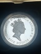 Silver five pound coin