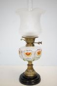 Early 20th century glass oil lamp
