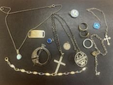 Collection of silver jewellery & others
