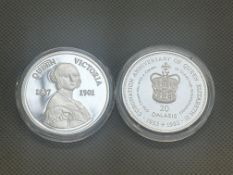 Queen Victoria 1837-1901 silver 20 crown coin toge