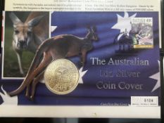The Australian 1oz silver coin cover - coin first