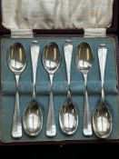 6 Silver boxed spoons