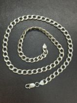 Silver gents curb chain Length 23inches Weight 58