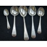 5 Silver Mappin & Webb spoons (London) 300g