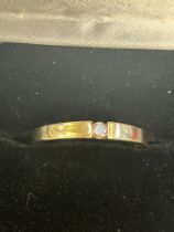 9ct gold diamond ring Size R Weight 2g