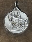 Boxed Mappin & Webb silver shire horse medal 1934