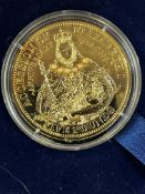 Gold plated sterling proof coin 450th anniversary