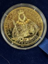 Gold plated sterling proof coin 450th anniversary
