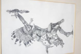 Hand drawn picture titled - Rain Dancer signed Chr