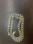 Silver gents curb chain Length 22inches Weight 62g