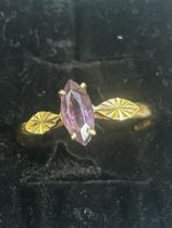 9ct Gold ring set with amethyst Size O