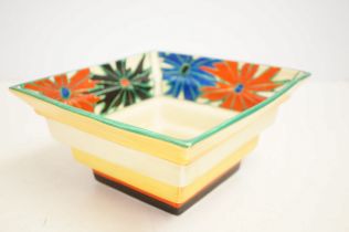 Clarice Cliff art deco bowl retailed by Lawleys &