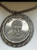 Silver Elvis Presley necklace with pendant